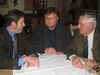 Die SPD-Bürgermeister Bernhard Zauner, Franz Göbl und Gerhard Babl (von links) beim Gedankenaustausch.
